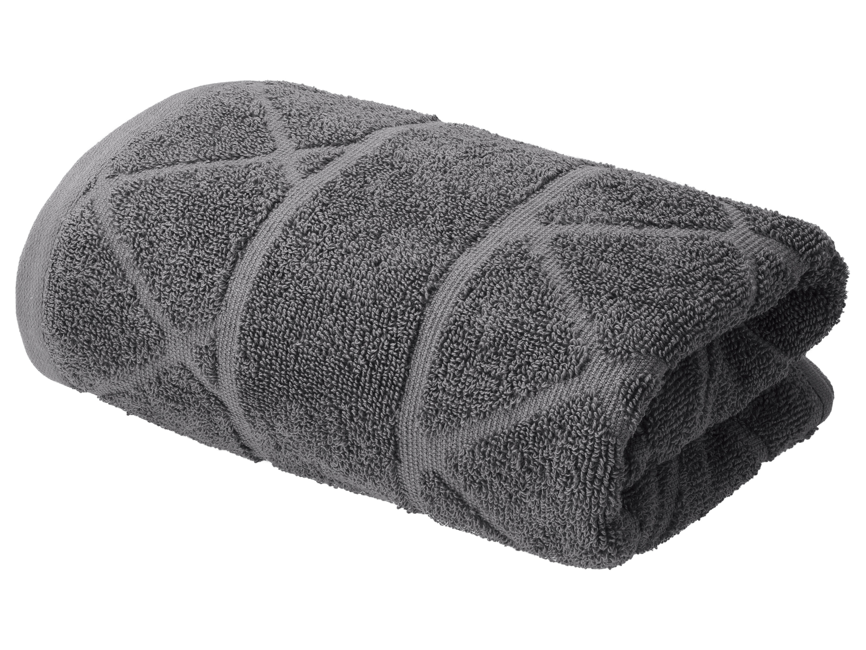 Livarno® Froté ručník, 50 x 100 cm, 500 g/m2, 2 kusy (šedá/kostkovaná)