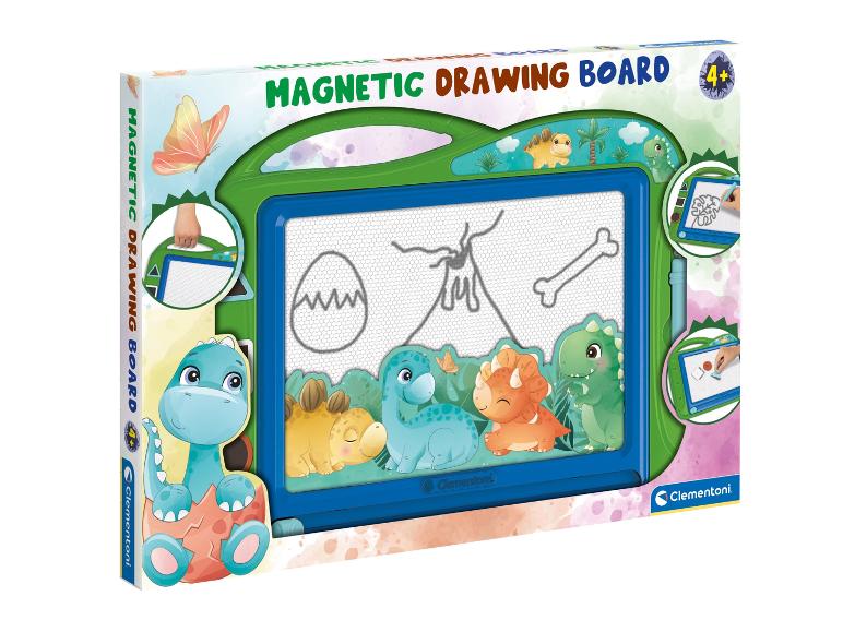 Magnetická kreslicí tabulka Clementoni s motivem dinosaurů pro děti od 4 let.