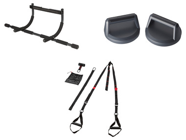 CRIVIT Závěsný posilovací systém / Tyč na shyby / Podpěry pro kliky