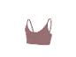 Dámský sportovní crop top v barvě mauve s tenkými ramínky.