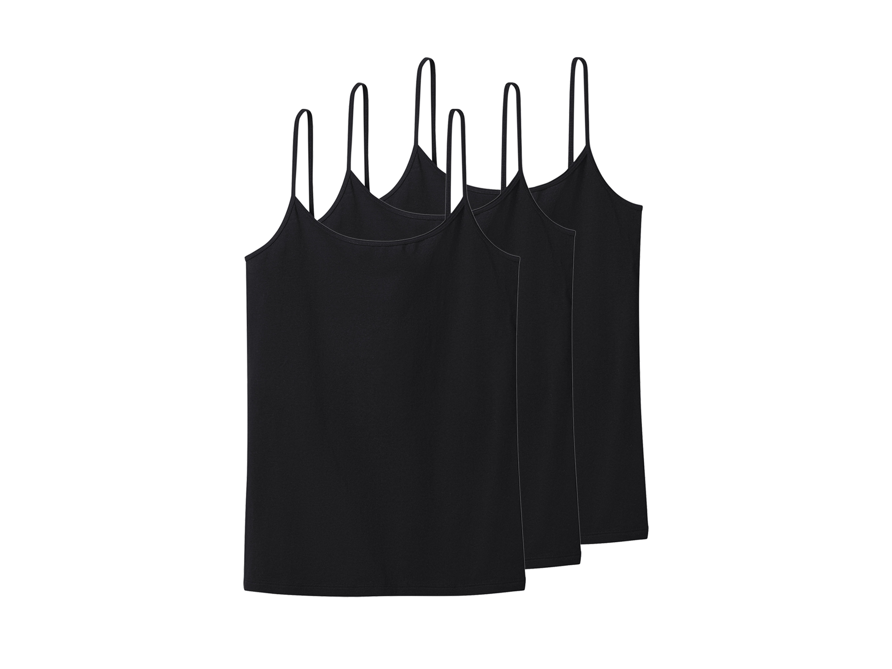 esmara® Dámská tílka na ramínka, 3 kusy (černá, Xl(48/50))