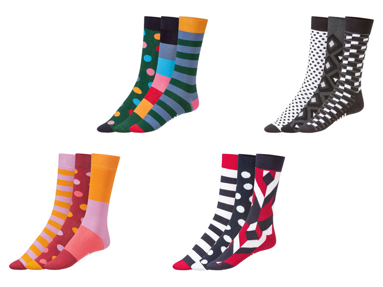  Zobrazit na celou obrazovku Fun Socks Ponožky s veselým vzorem, 3 páry - Obrázek 1