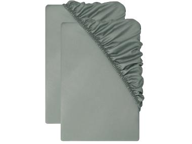 LIVARNO® Sada saténových napínacích prostěradel, 90-100 x 200 cm, 2dílná, šedá