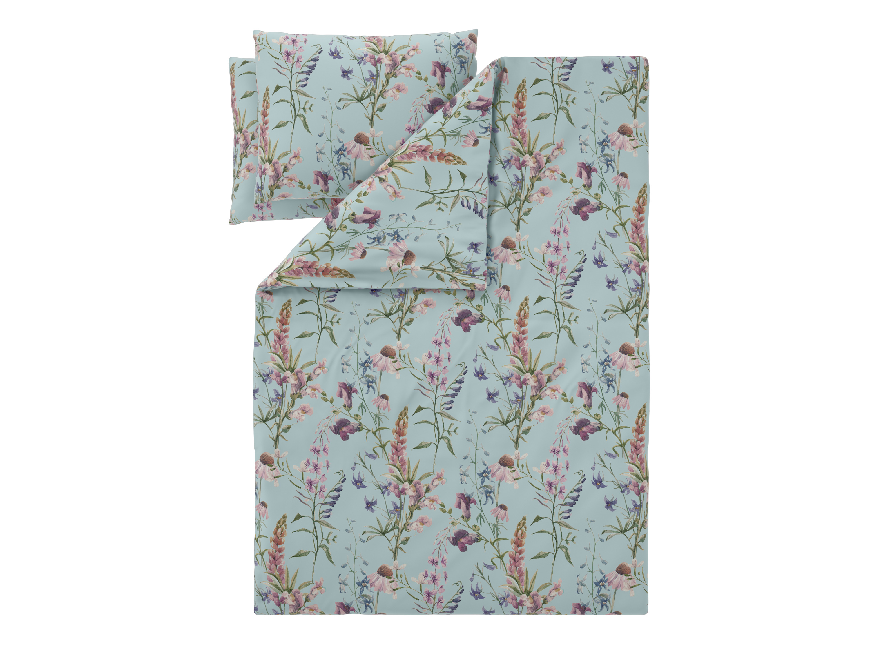 Livarno® Saténové ložní povlečení, 200 x 220 cm, 70 x 90 cm (květiny/máta)