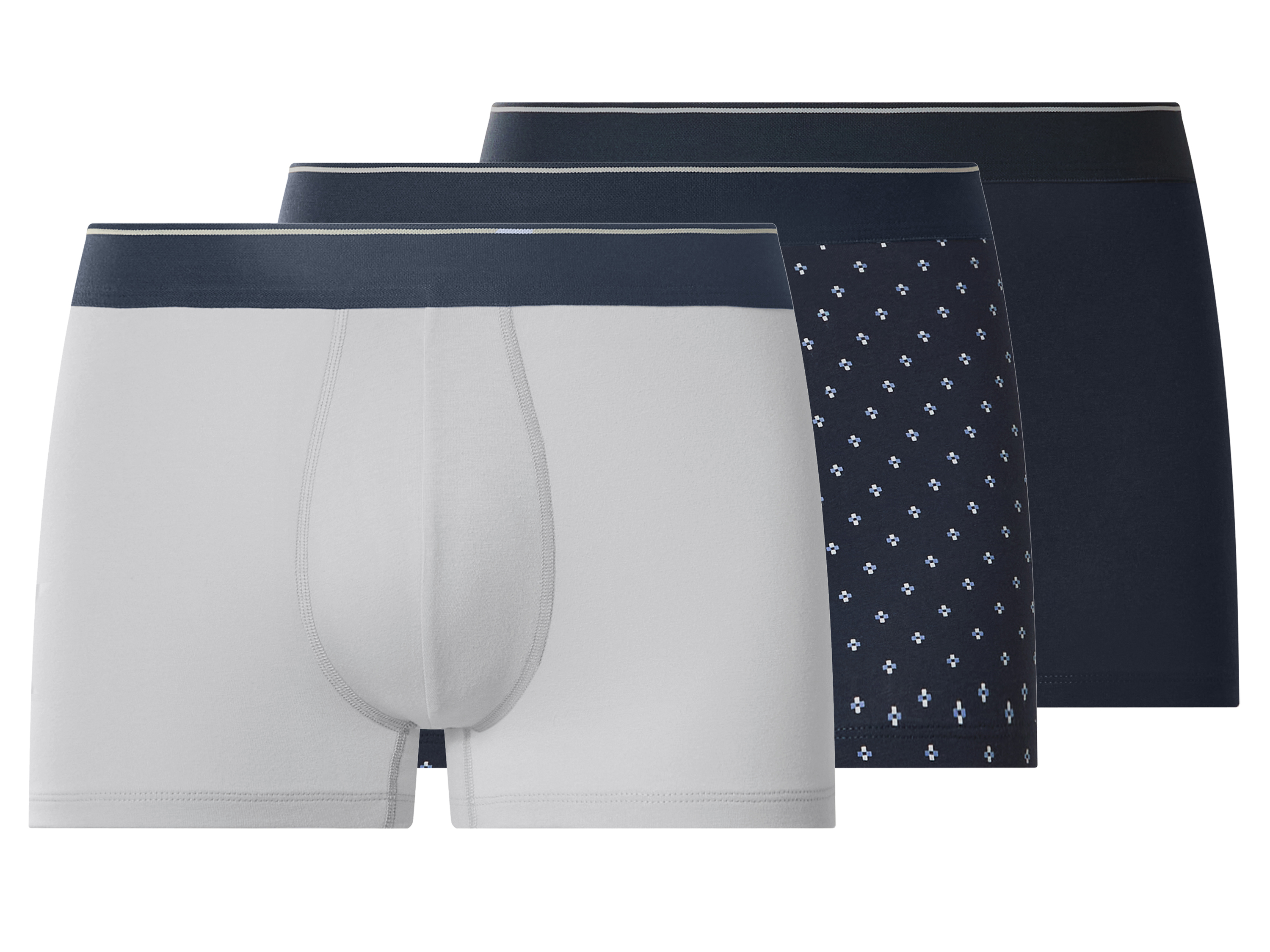 esmara Men Pánské boxerky, 3 kusy (navy modrá / šedá, 5/M)