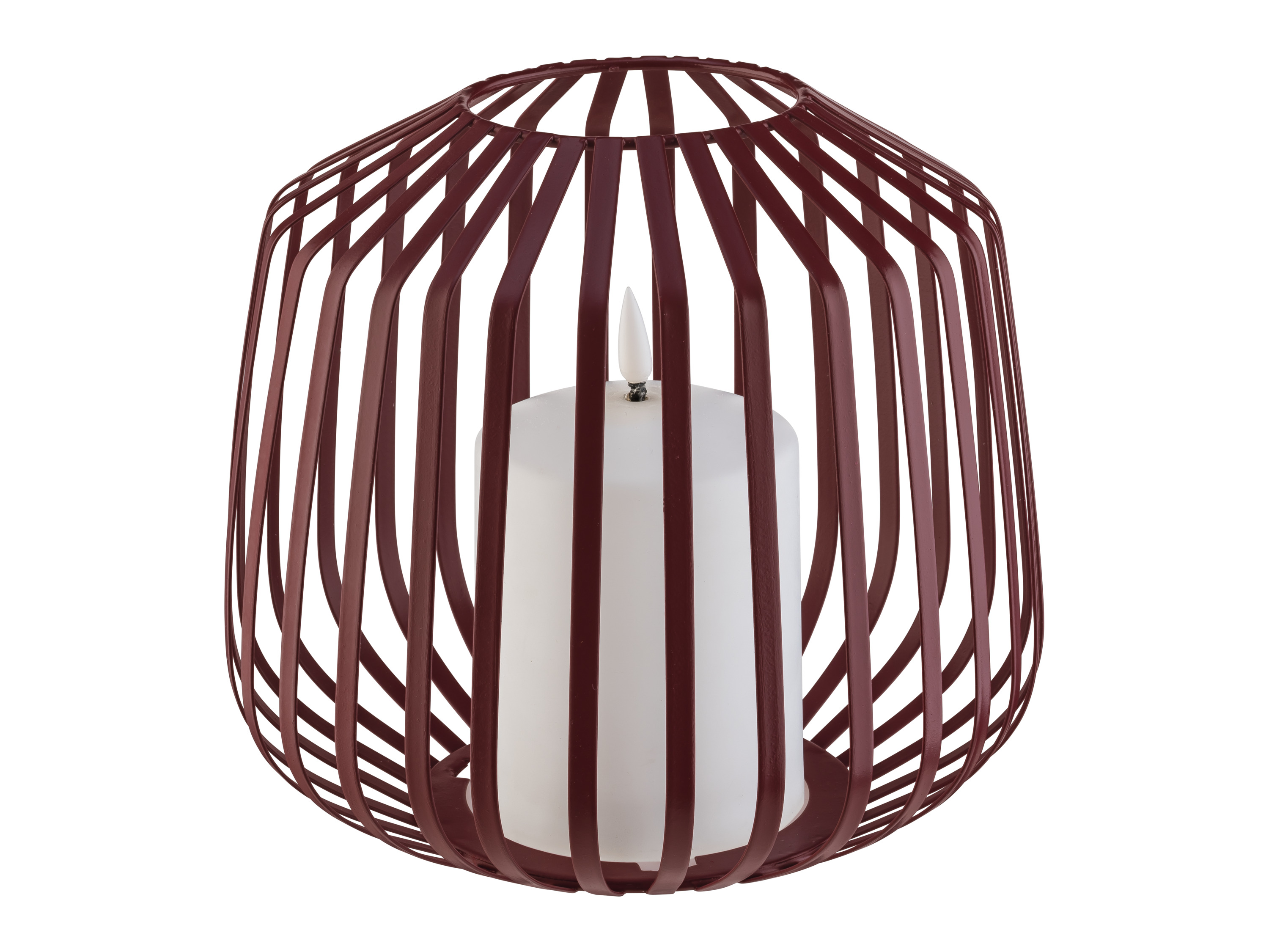 Livarno home LED svíčka v kovovém košíku (bordó)