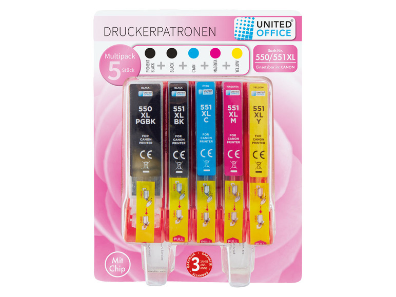  Zobrazit na celou obrazovku UNITED OFFICE® Náplně do tiskárny Canon Multipack - Obrázek 4