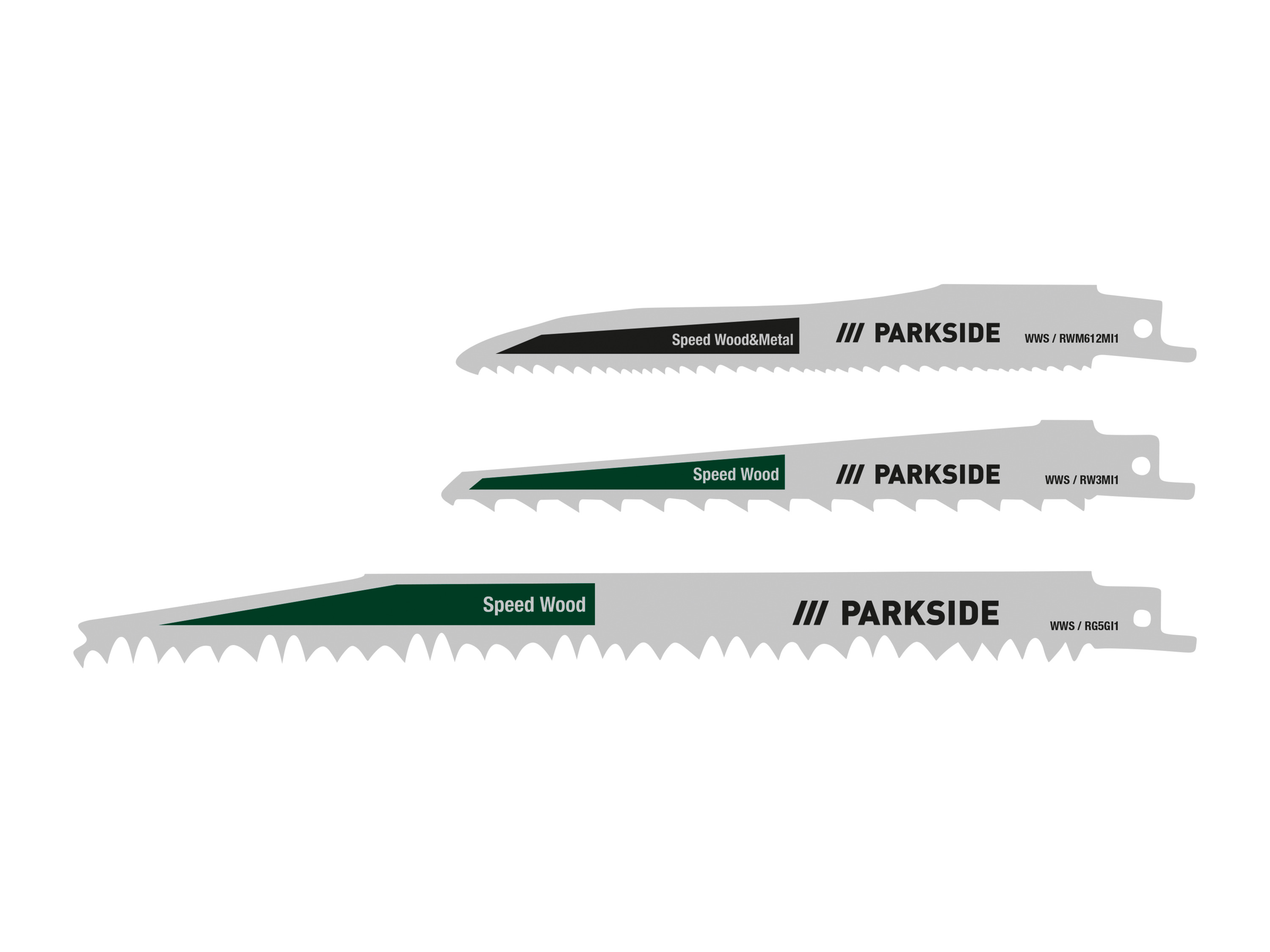 Parkside® Sada pilových listů Pfsz 3 B1, 3dílná (dřevo / surové dřevo)