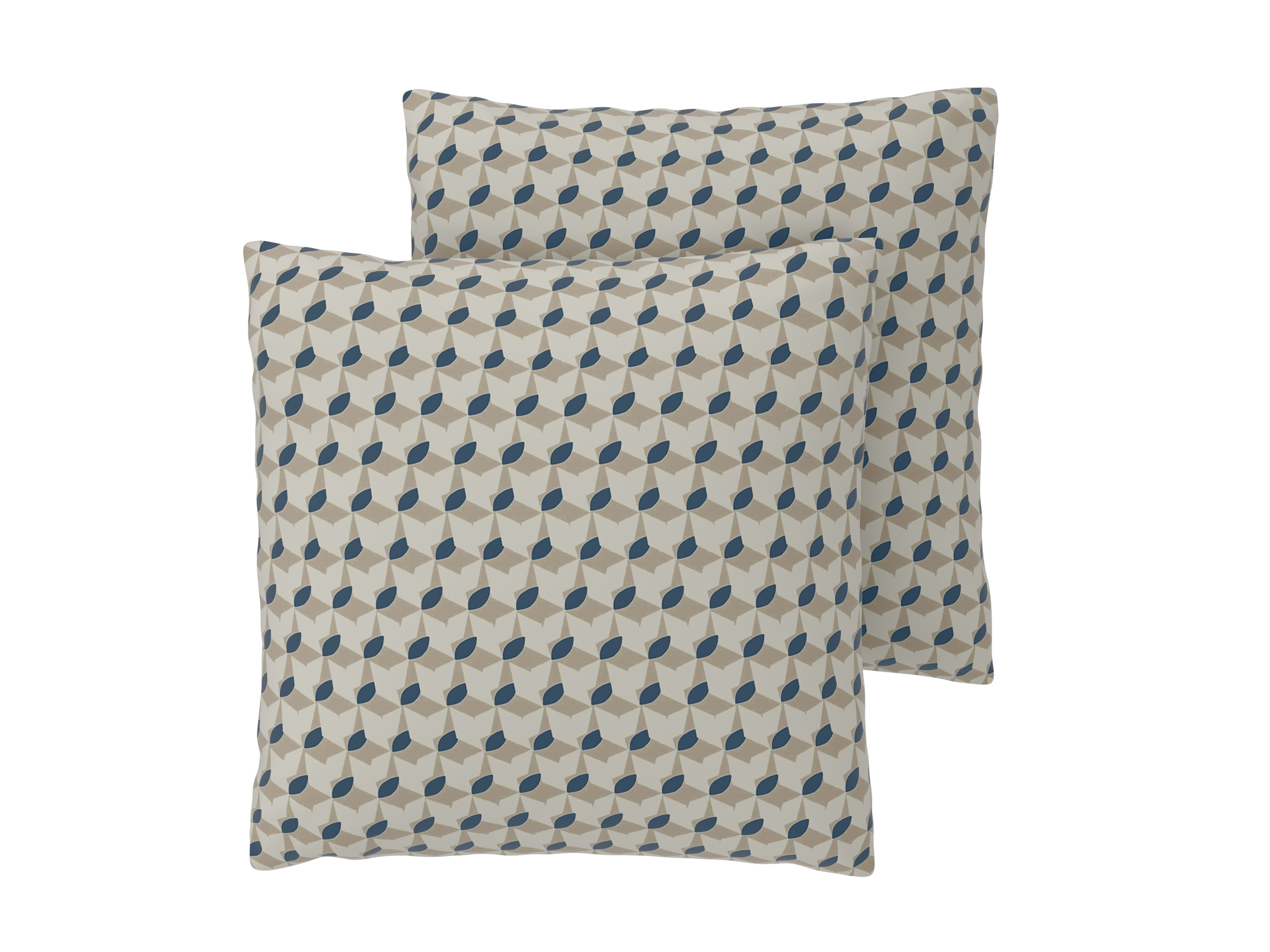 Livarno® Potah na polštář Renforcé 50 x 60 cm, 2 ks (béžová / navy modrá)