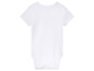 Bílé body s krátkým rukávem pro miminka.