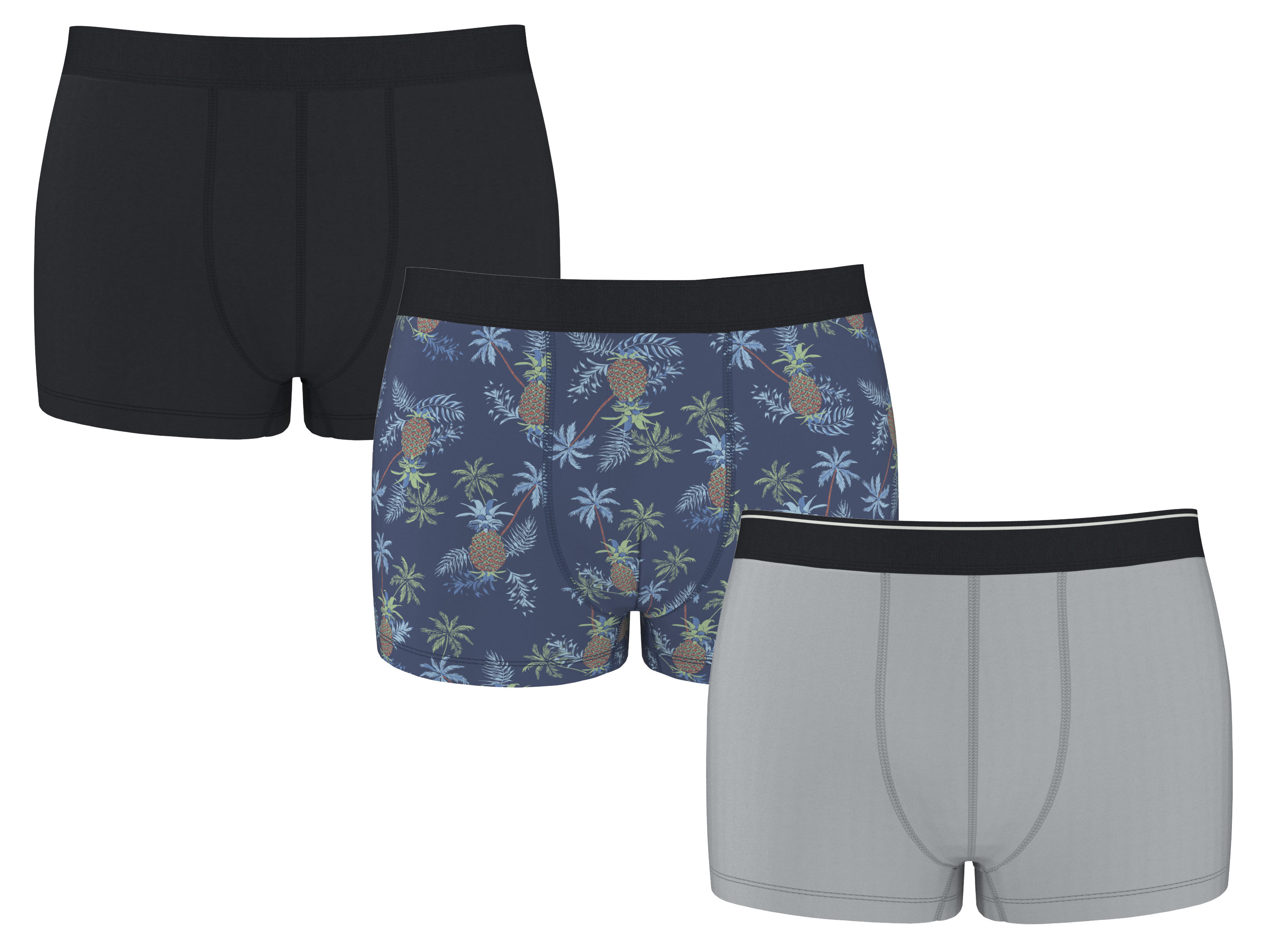 Esmara MEN Pánské boxerky, 3 kusy (černá/modrá/šedá, 8/Xxl)