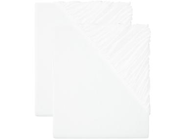 Sada žerzejových napínacích prostěradel, 90-100 x 200 cm, bílá, 2 dílná