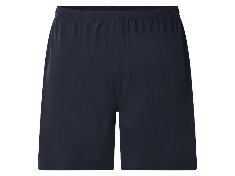 Tmavě modré sportovní šortky s elastickým pasem.