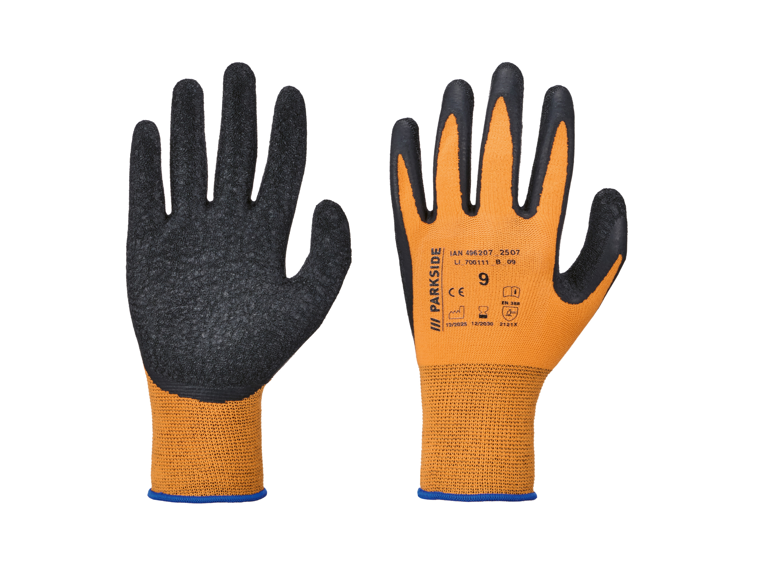 ParksideÂ® DĂˇmskĂ©/PĂˇnskĂ© pracovnĂ­ rukavice (oranĹľovĂˇ, 9)