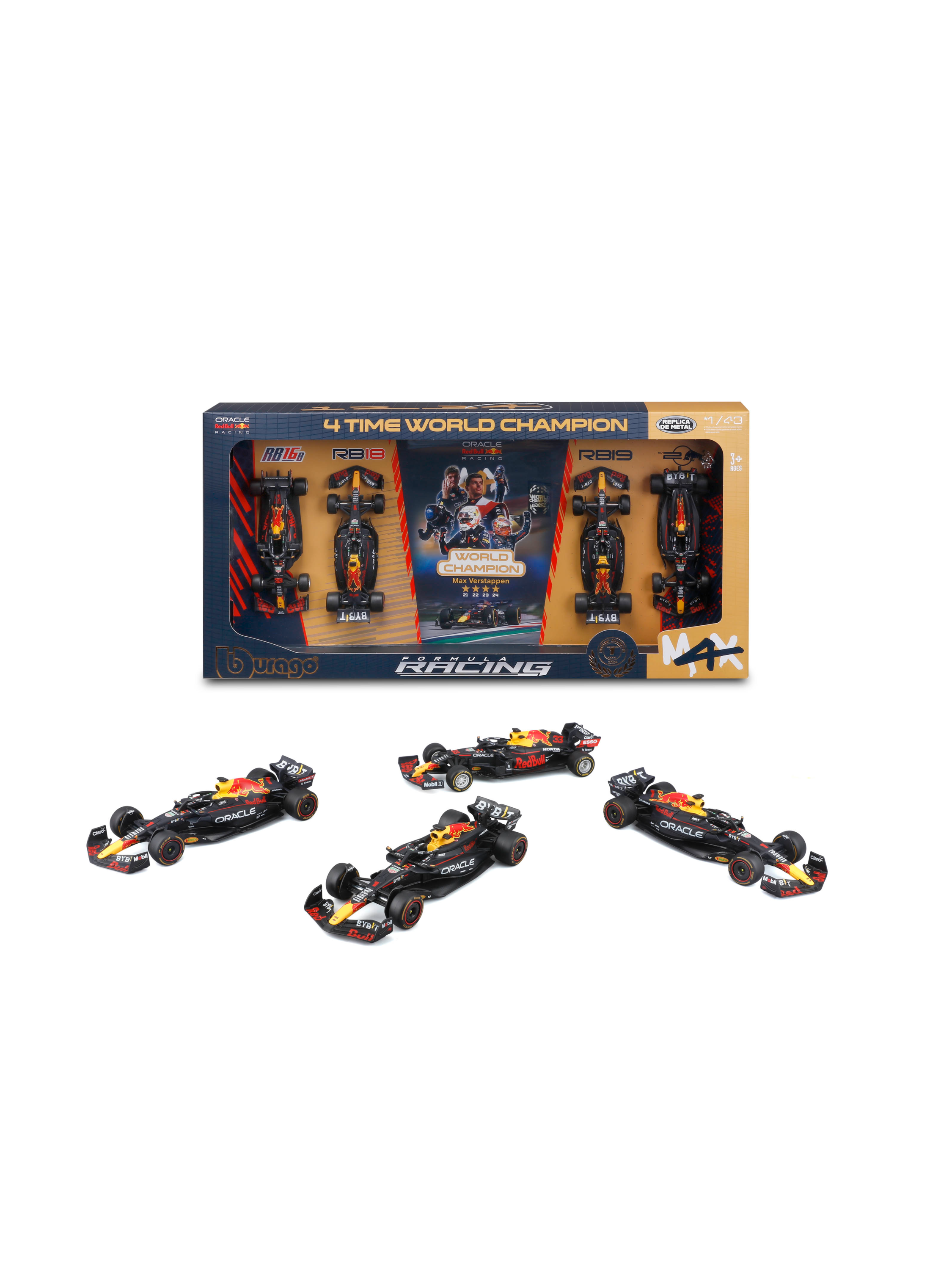 Bburago Model auta F1 Red Bull – speciální edice 4násobný mistr světa, 1:43