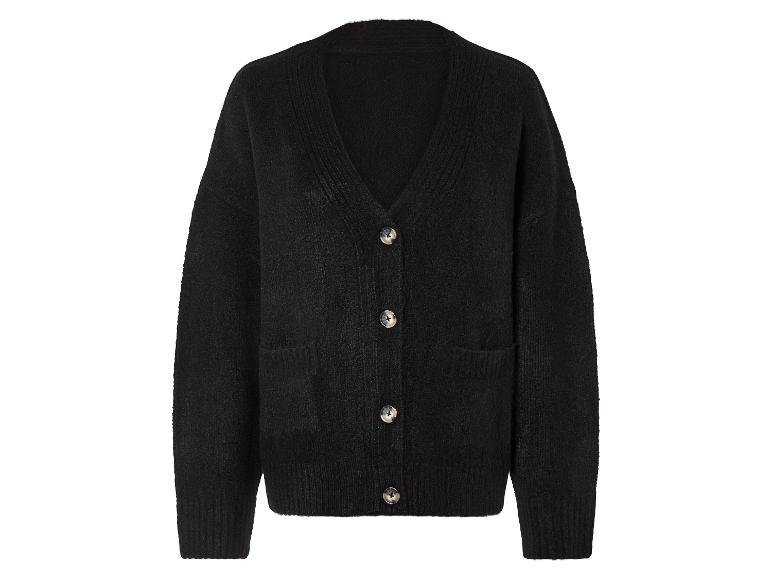Černý pletený kardigan s knoflíky.