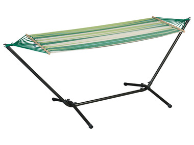 LIVARNO home Závěsná síť se stojanem, zelené pruhy