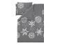 Šedá sada povlečení s bílými a světle šedými sněhovými vločkami.
