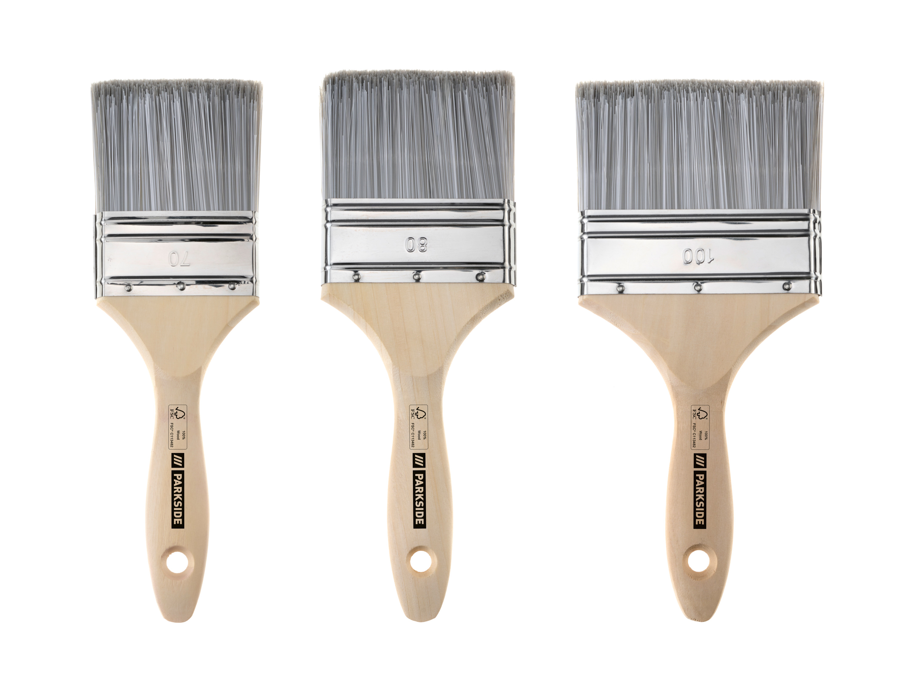 Parkside® Sada štětců, 2dílná / 3dílná / 5dílná (sada plochých štětců, 3dílná)