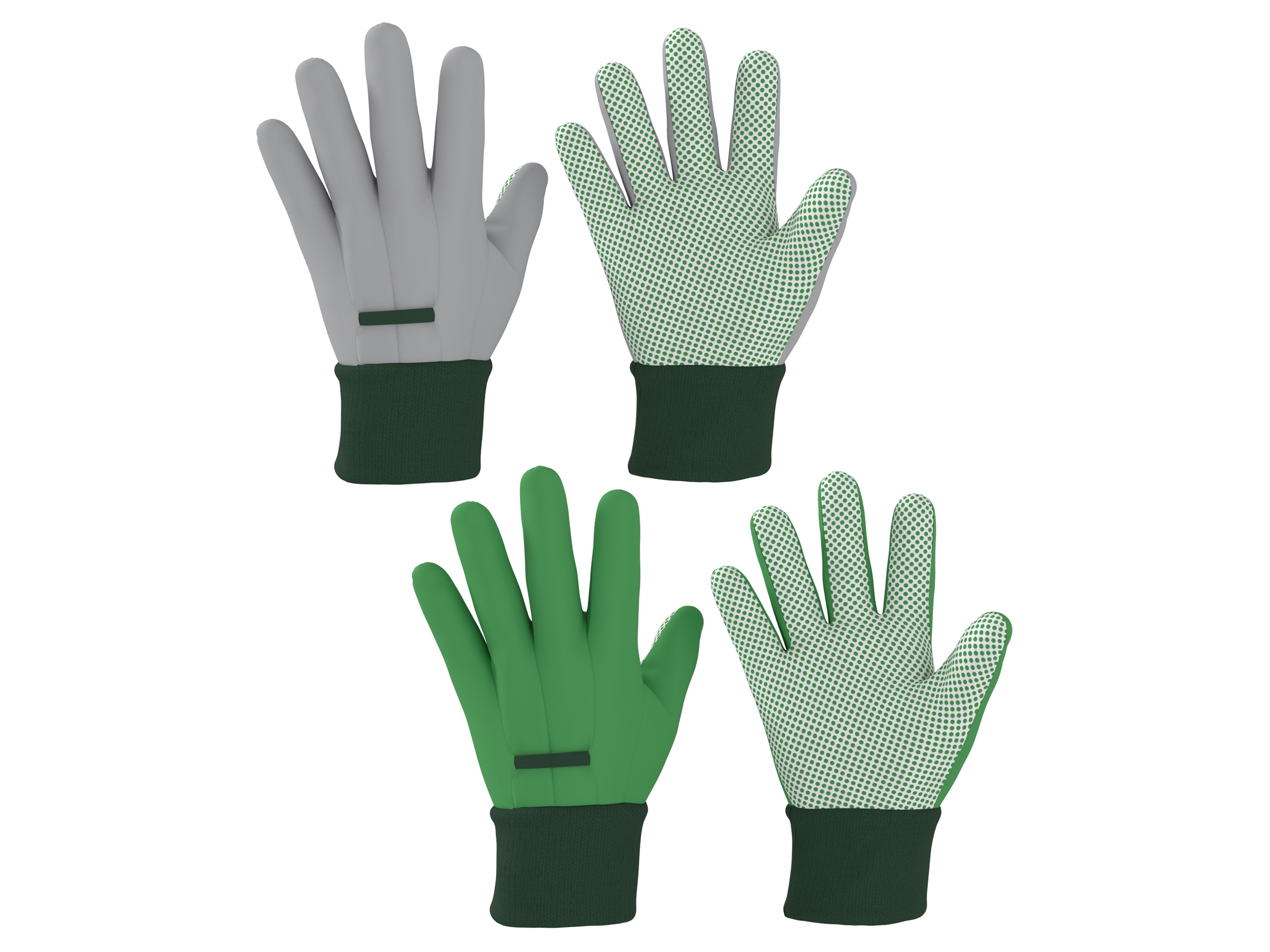 Parkside® Dámské / Pánské zahradní rukavice, 2 páry (šedá/zelená, 7)