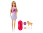 Panenka Barbie se psem, vanou, miskou a doplňky.