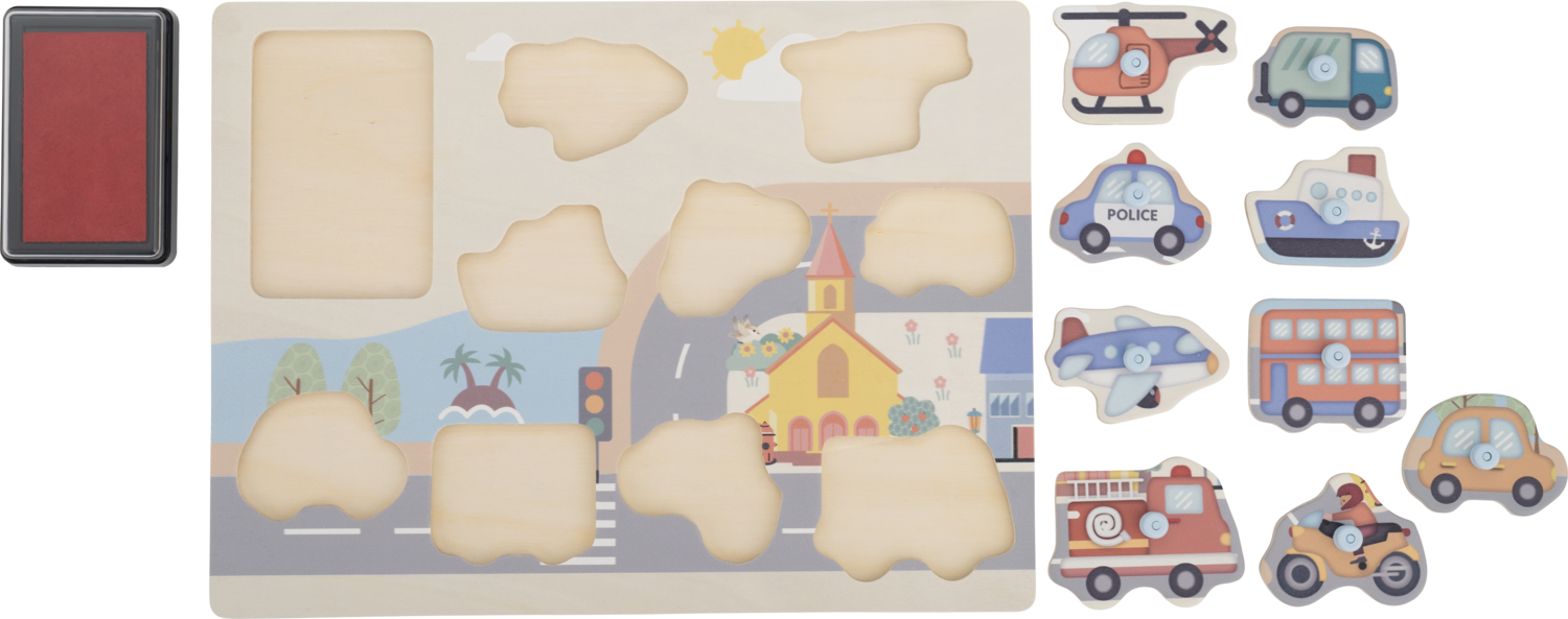 Lupilu® Dřevěné puzzle (puzzle s razítky)