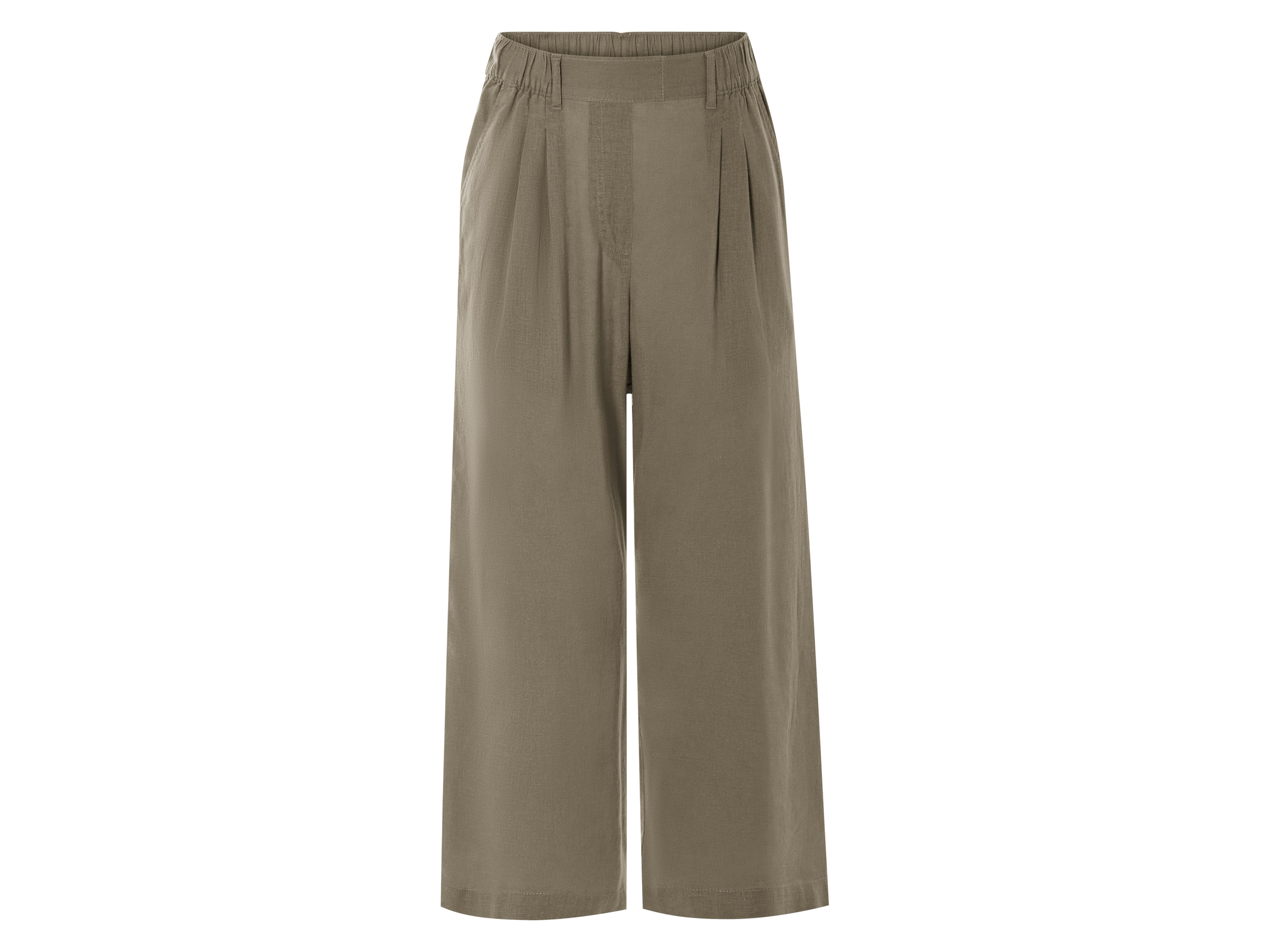 esmara® Dámské culotte kalhoty s podílem lnu (olivová, 40)