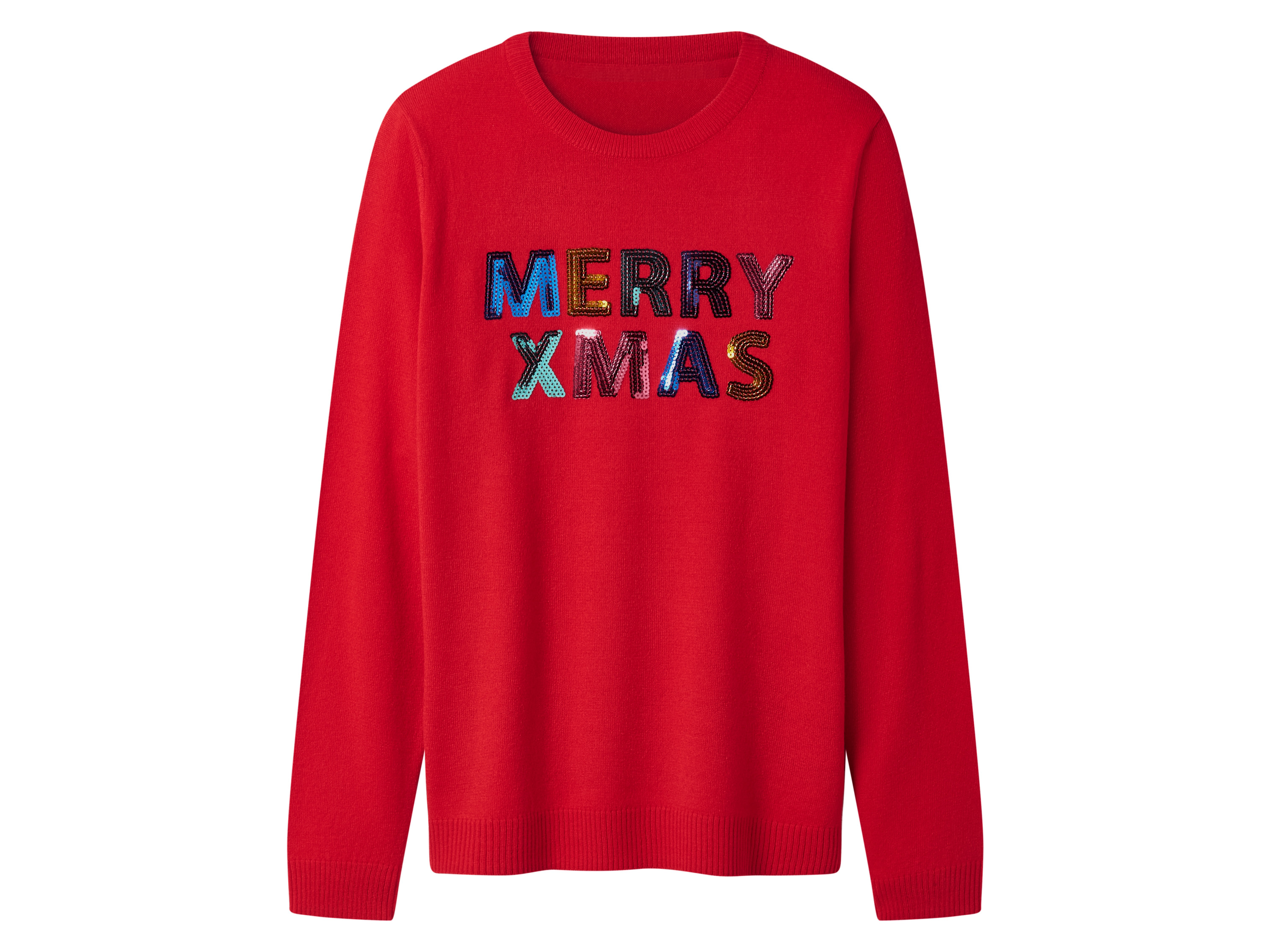 esmara® Dámský vánoční svetr s LED efektem / s hudbou (červená, Xl(48/50))