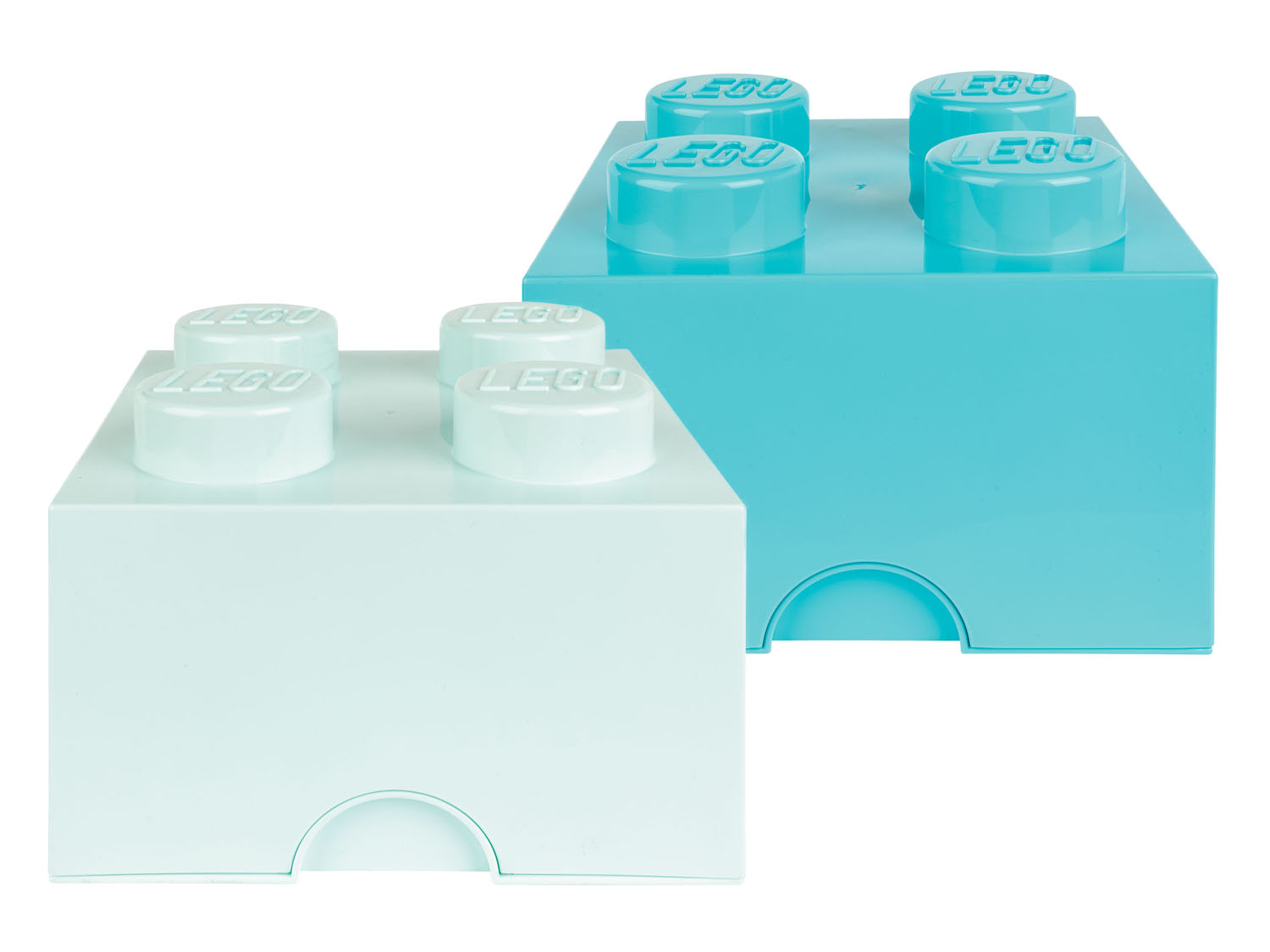 Lego Úložný box stohovatelný 4, 2 kusy (aqua světle modrá / středně azurová)