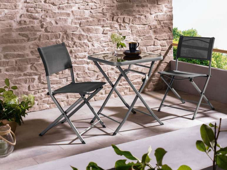  Zobrazit na celou obrazovku LIVARNO home Sada balkónového nábytku Houston, 3dílná, stříbrná/šedá - Obrázek 7