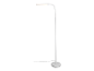 Bílá stojací lampa s integrovaným LED osvětlením.