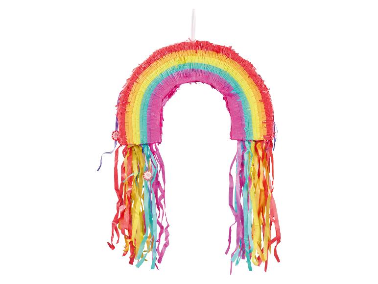 Barevná duhová piñata na párty.