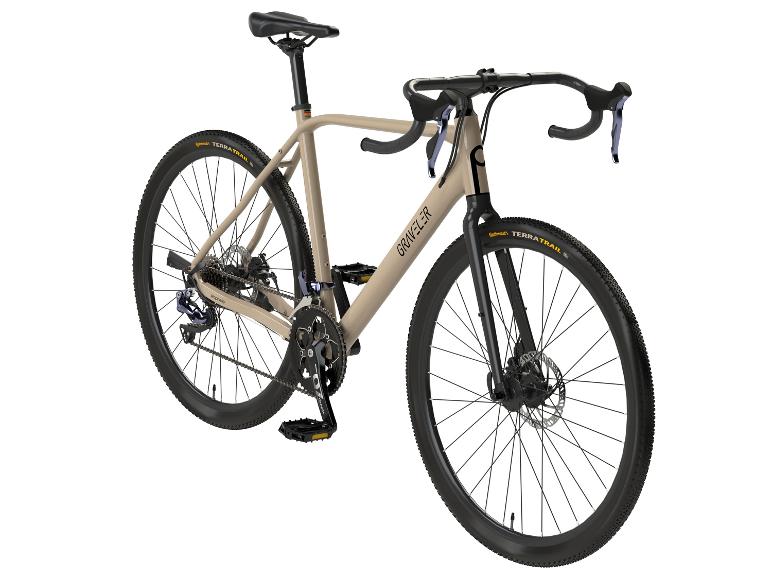 Béžový gravel bike GRAVELER s pneumatikami Continental TerraTrail.
