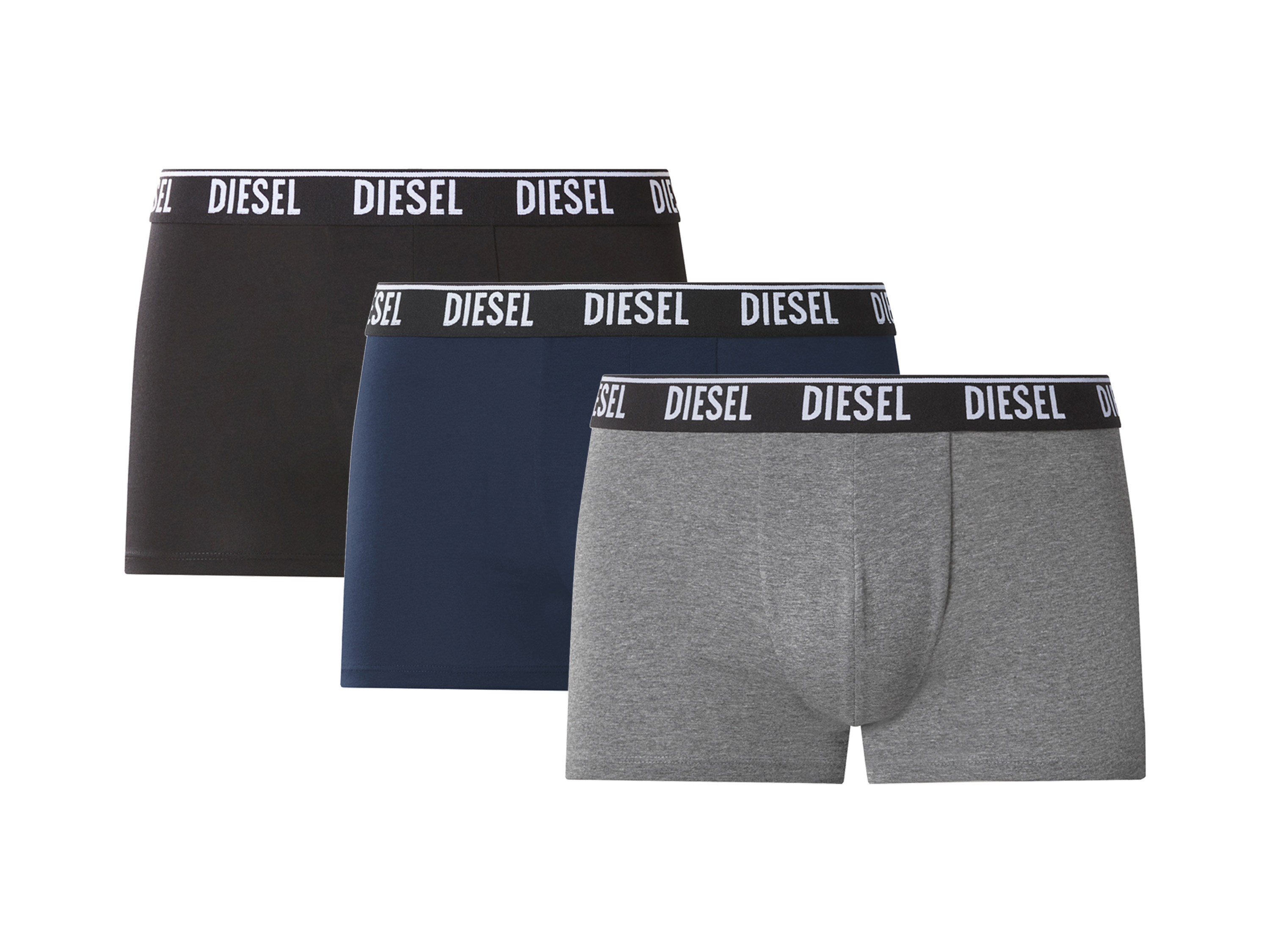 Diesel Pánské boxerky, 3 kusy (černá / navy modrá / šedá, M)