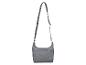 Šedá crossbody taška s texturovanou látkou a přední kapsou na zip.