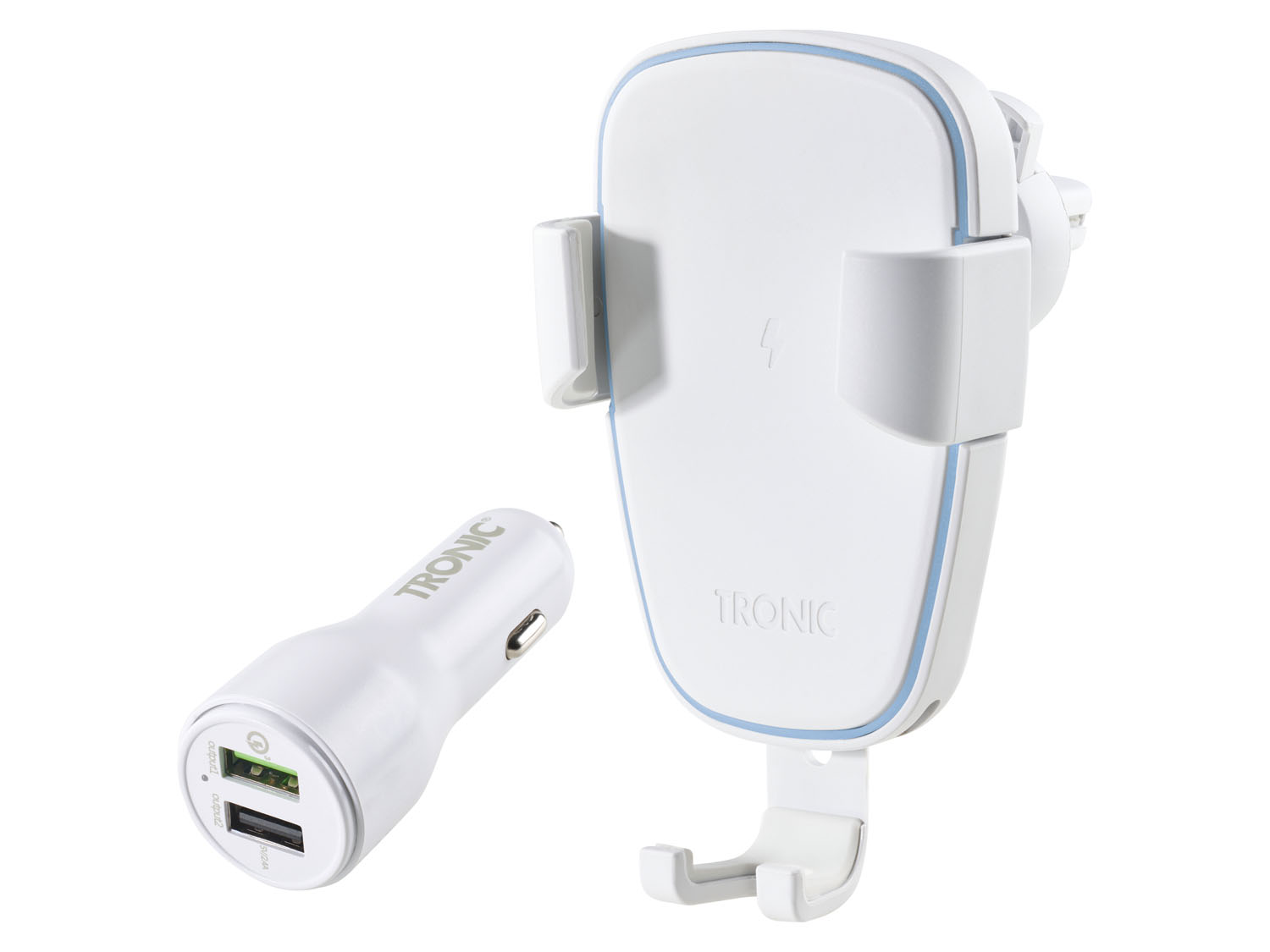 Tronic® Držák smartphonu do auta s funkcí nabíjení QI® (bílá)