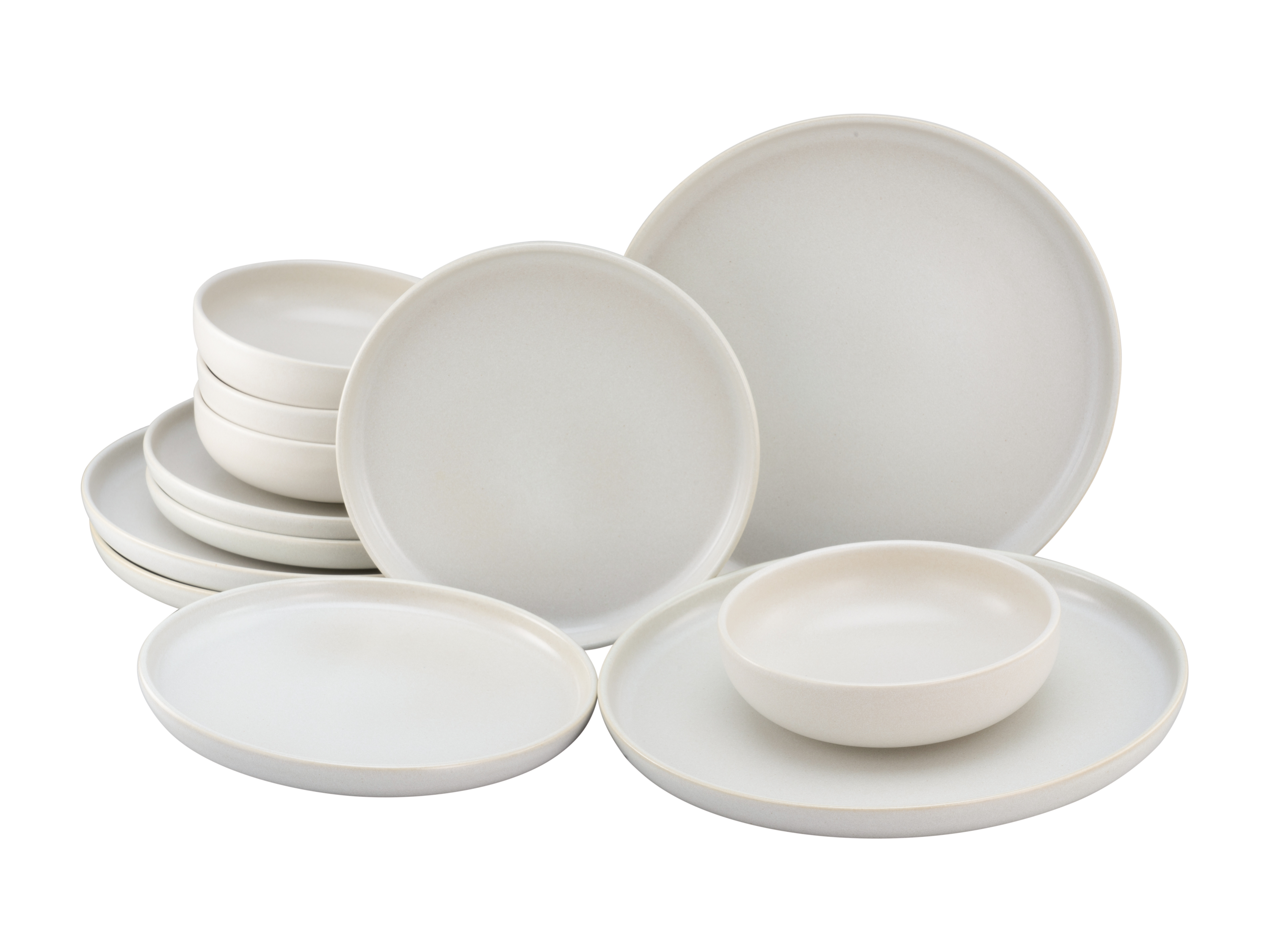 Creatable Jídelní servis Uno offwhite (12dílná sada talířů)