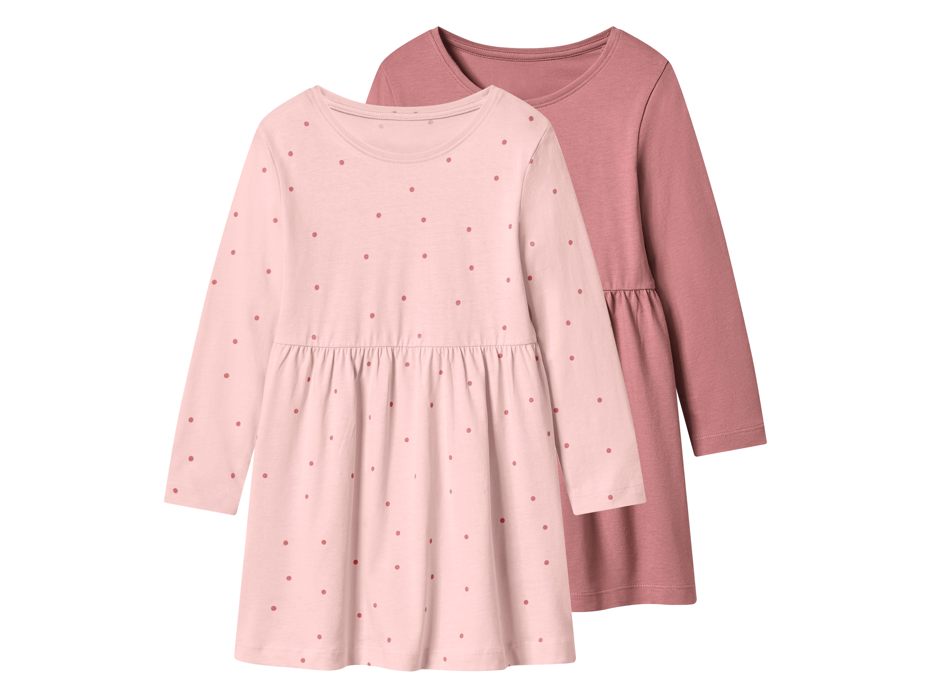 lupilu® Dívčí šaty, 2 kusy (růžová / světle růžová, 122/128)