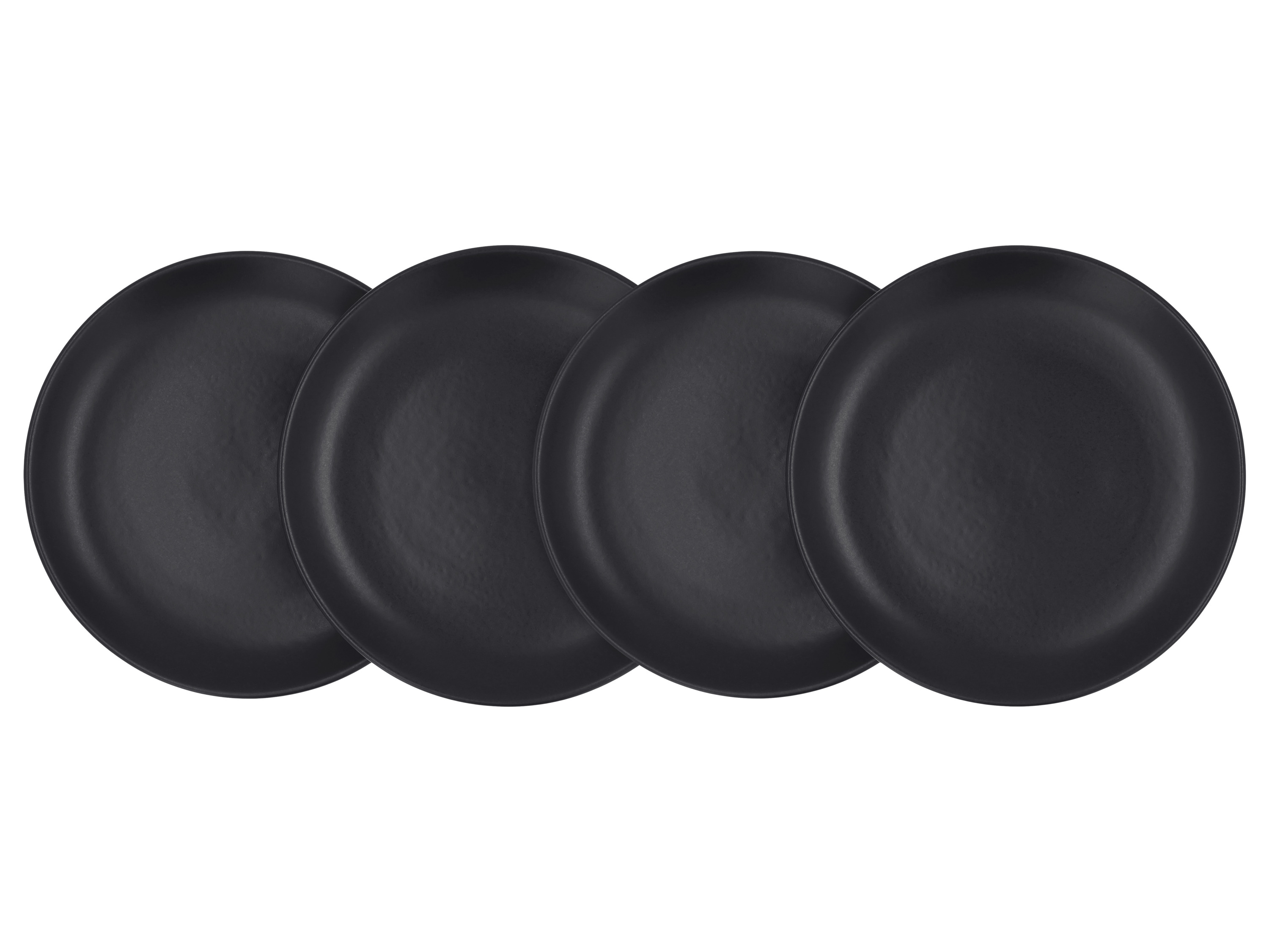 Silvercrest® Sada talířů / misek, 4dílná (talíř, černá)
