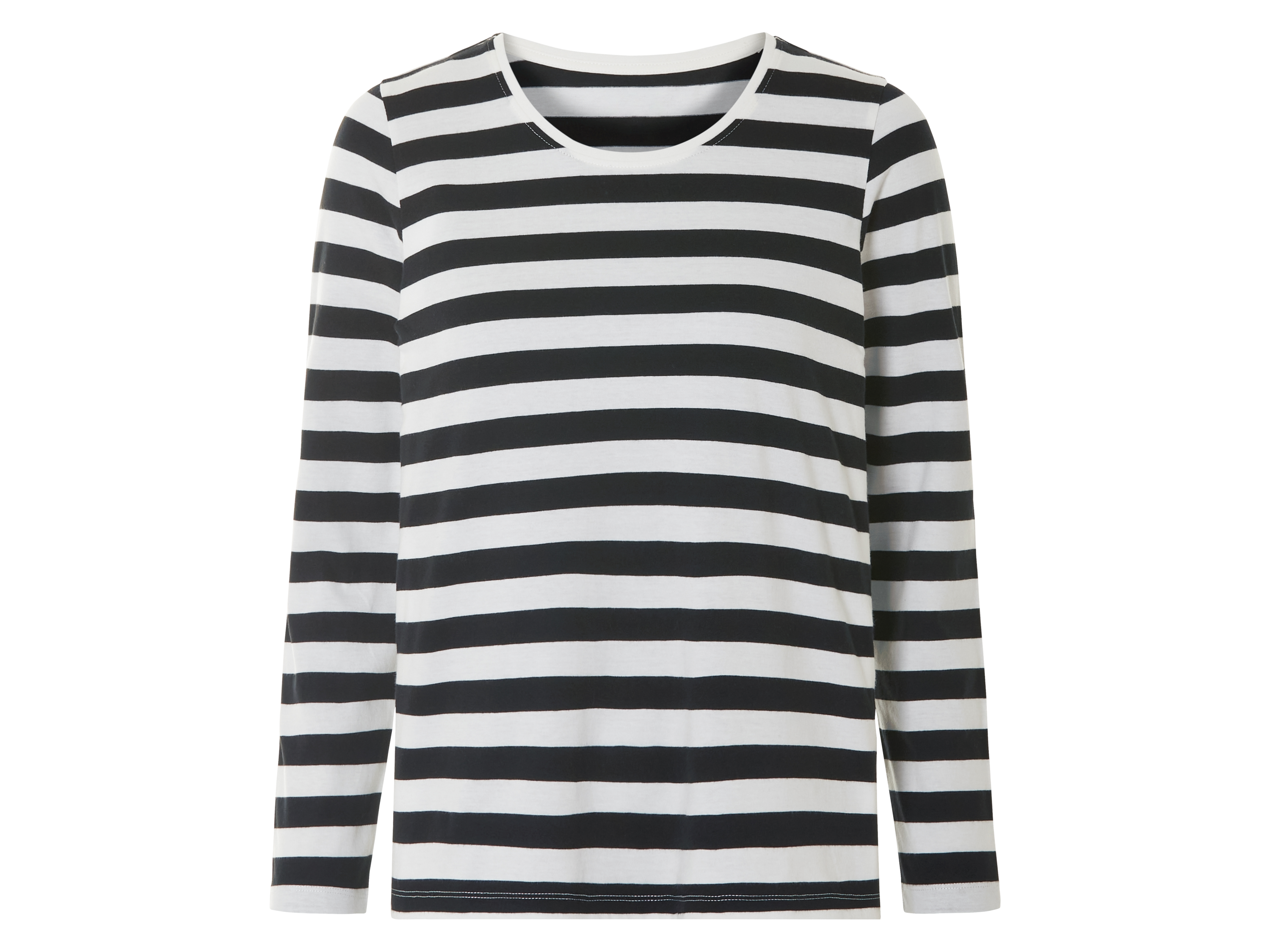 esmara® Dámské triko s dlouhými rukávy (černá/bílá, L(44/46))