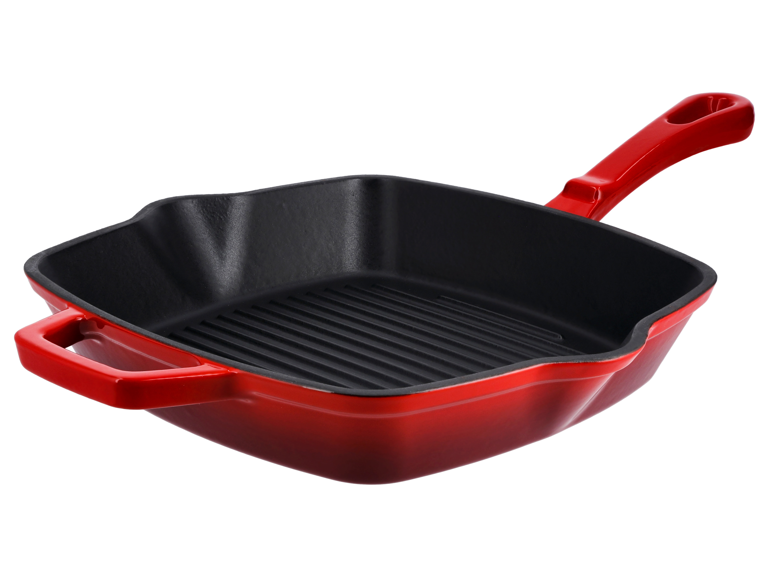 Silvercrest® Litinová grilovací pánev Premium, Ø 25 cm (hranatá, červená)
