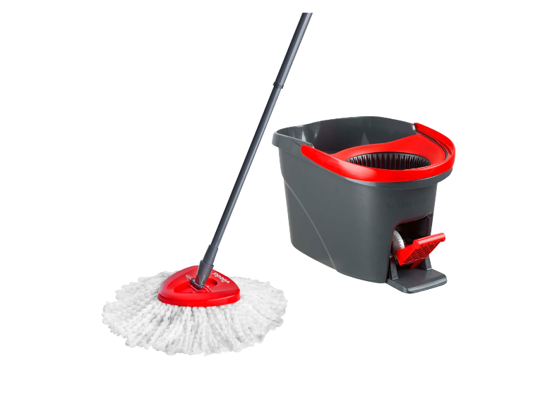 Vileda mop a kbelík se systémem odstřeďování.