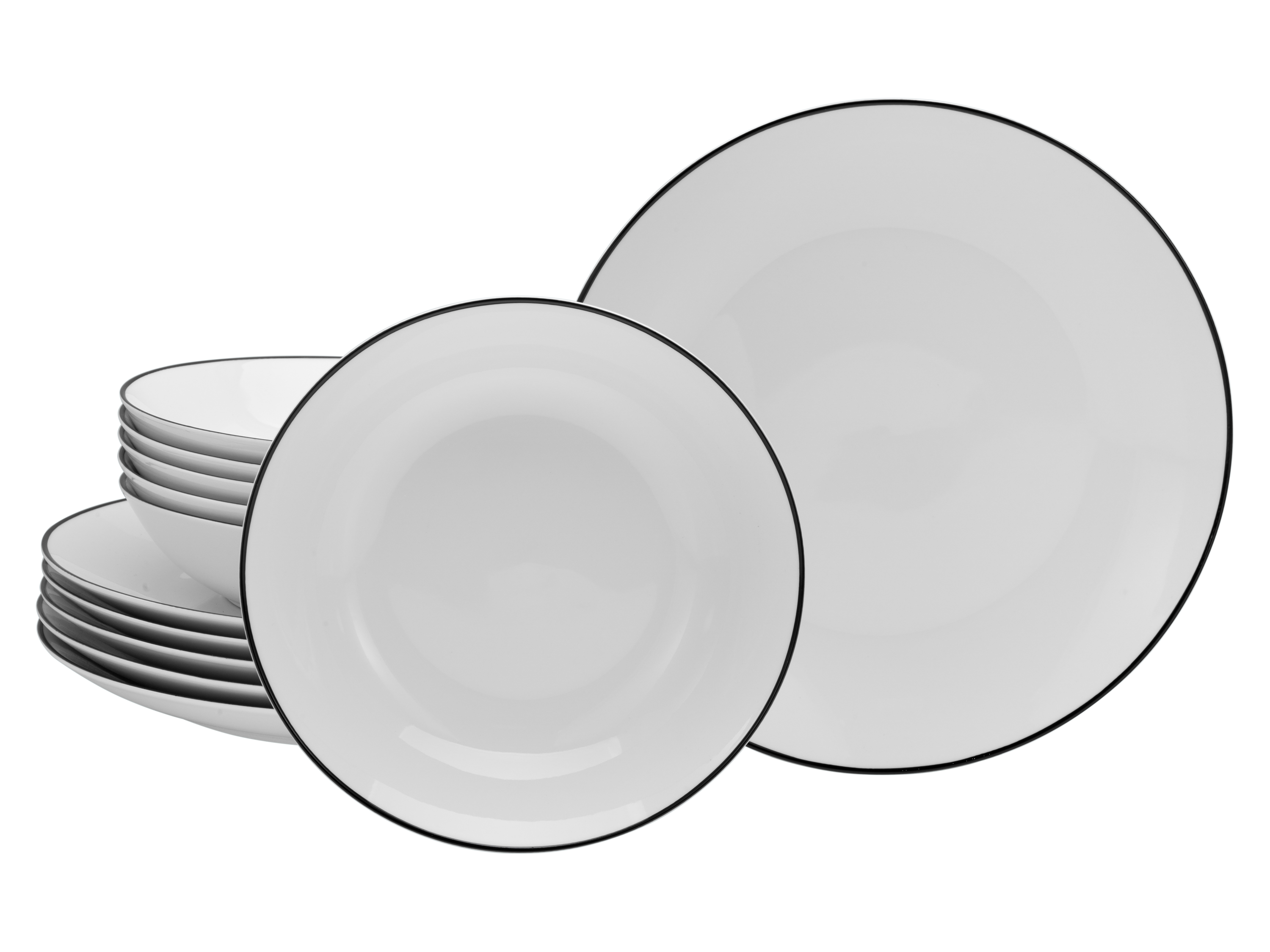 Creatable Jídelní servis Luna Black Line (12dílný jídelní servis)