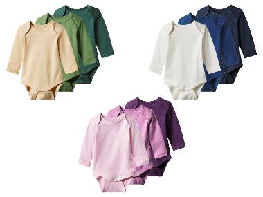 lupilu® Dětské body s dlouhými rukávy, 3 kusy