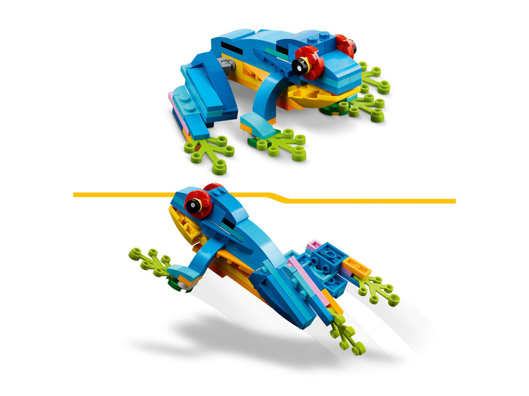 Lego Creator 3 v 1 sada s žábou, ještěrkou nebo hadem.