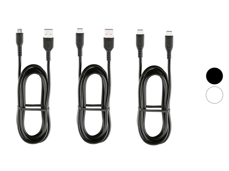  Zobrazit na celou obrazovku TRONIC® Kabel pro nabíjení a přenos dat USB-C, USB-A a Micro, 1,8 m - Obrázek 1