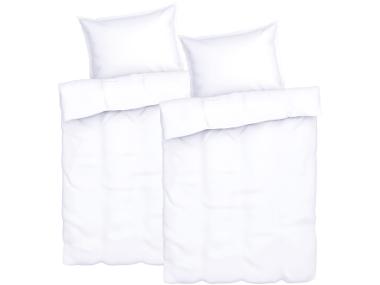 Sada saténového ložního povlečení, 140 x 200 cm, 70 x 90 cm, bílá, 2dílná