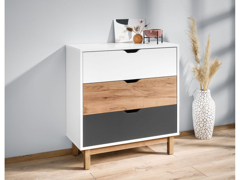  Zobrazit na celou obrazovku LIVARNO home Komoda se 3 zásuvkami Copenhagen - Obrázek 2