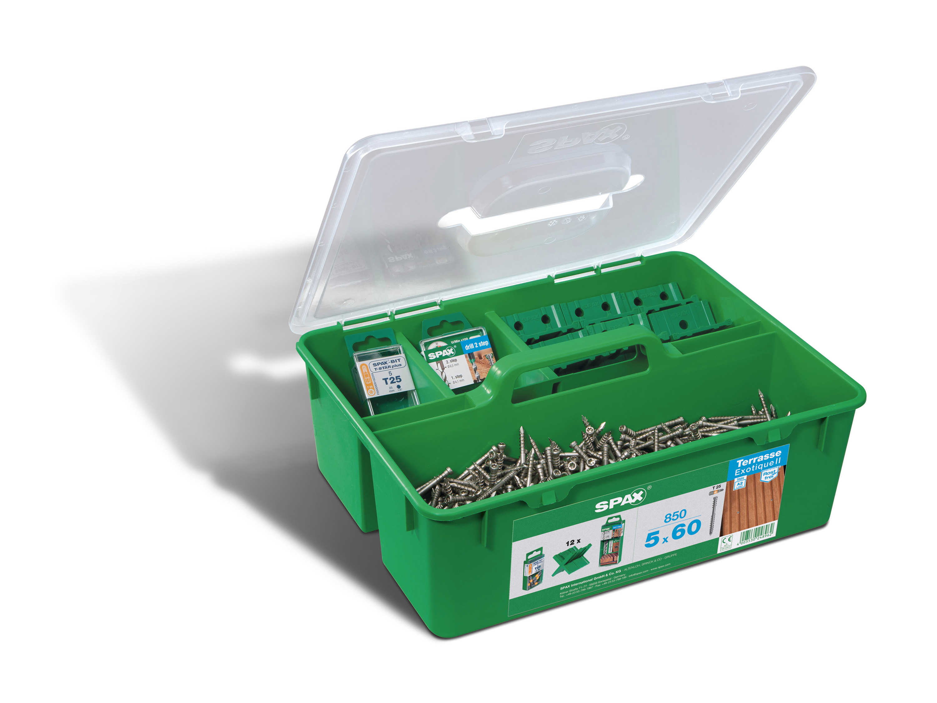 Spax Profesionální sada pro stavbu teras Green Box, pro terasy o rozloze 25 - 28m².