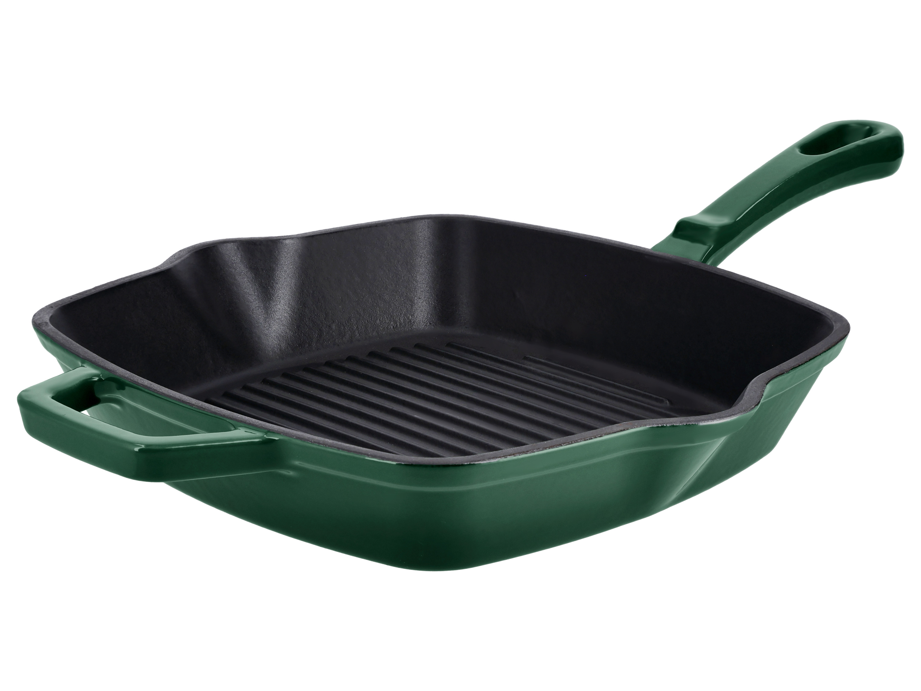 Silvercrest® Litinová grilovací pánev Premium, Ø 25 cm (hranatá, zelená)